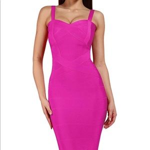 Hot pink bandage dress size large